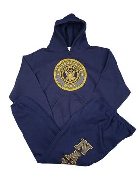 US Navy Soffe Outfit Set - Hoodie - Sweatpants Sweatsuit Mens Large Vtg USA Made